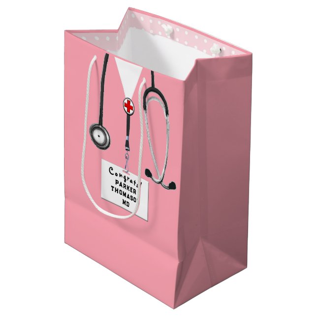 Doktor Abschluss Mittlere Geschenktüte (Vorderseite Schrägansicht)