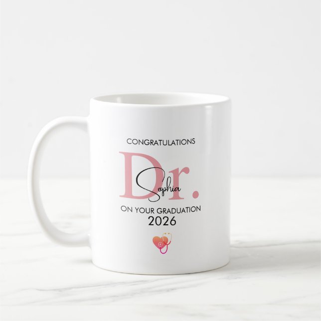 Doktor-Abschluss Personal Name Klasse 2026 Kaffeetasse (Links)