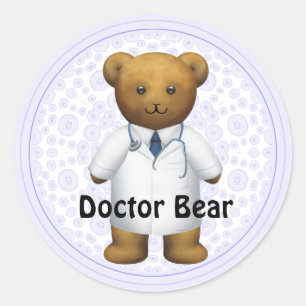 Doktor Bear - Teddybär Runder Aufkleber