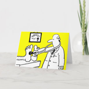 Doktor bei Stethoskop. Karte für einen Arzt.