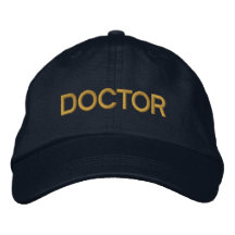 Doktor bestickt Baseballhut - Marine und Gold