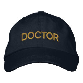 Doktor bestickt Baseballhut - Marine und Gold Bestickte Kappe