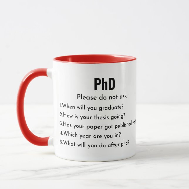 Doktor, bitte Frag nicht, Funny PhD Tasse (Links)