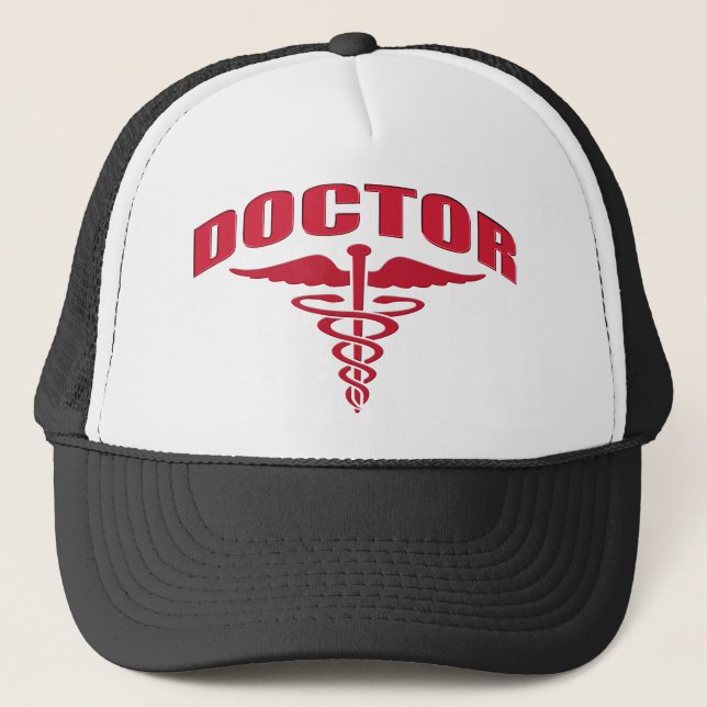 Doktor Caduceus Red Truckerkappe (Vorderseite)