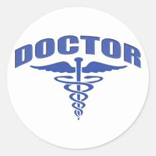 Doktor Caduceus Runder Aufkleber