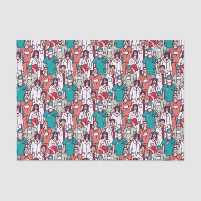 Doktor & Chirurg-Muster Seidenpapier (Vorderseite)