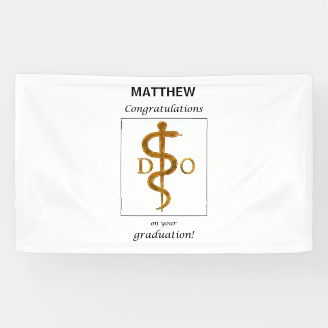Doktor der Osteopathie Abschluss Herzlichen Glückw Banner (Horizontal)