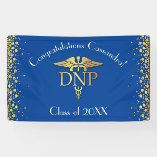 Doktor der Pflegepraxis Abschluss Blau Gold Banner