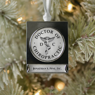 Doktor des Chiropraktischen Emblems Banner-Ornament Silber
