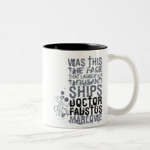 Doktor Faustus Quote (B&W) Zweifarbige Tasse