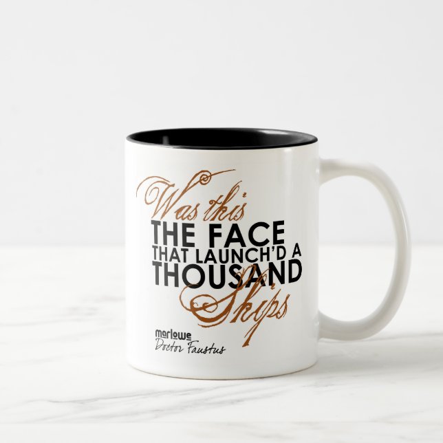 Doktor Faustus Quote Zweifarbige Tasse (Rechts)