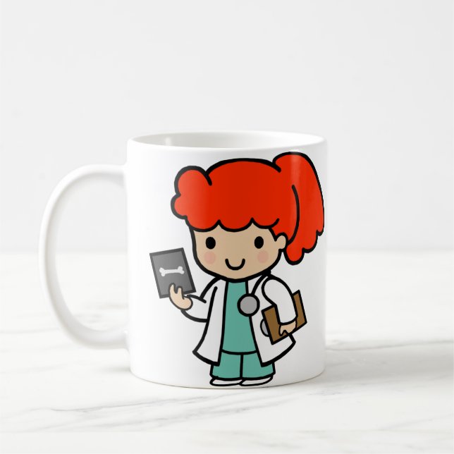 Doktor Girl mit Xray Kaffeetasse (Links)