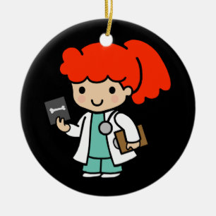 Doktor Girl mit Xray Keramik Ornament