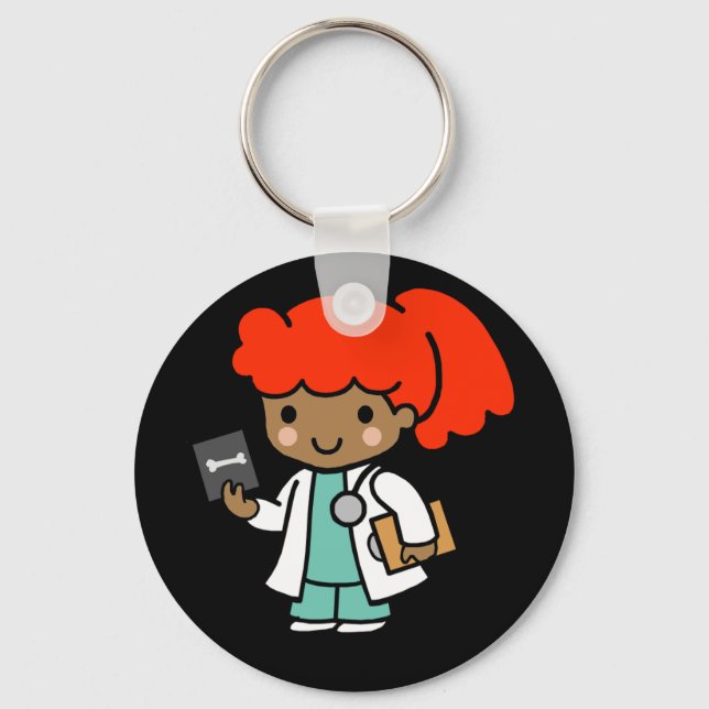 Doktor Girl mit Xray Schlüsselanhänger (Vorderseite)