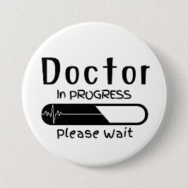 Doktor im Gange Bitte warten Button