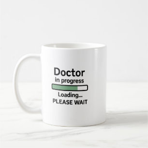 Doktor in Tasse zum Laden von Dokumenten