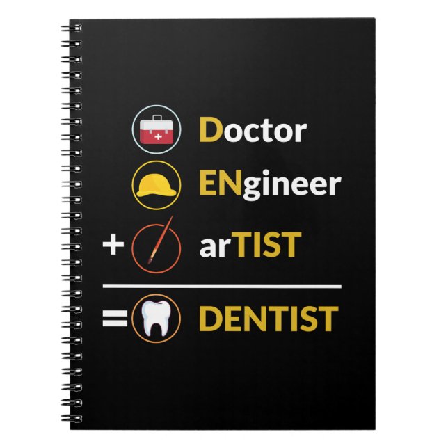 Doktor + Ingenieur + Künstler = Zahnarzt Funny Den Notizblock (Vorderseite)