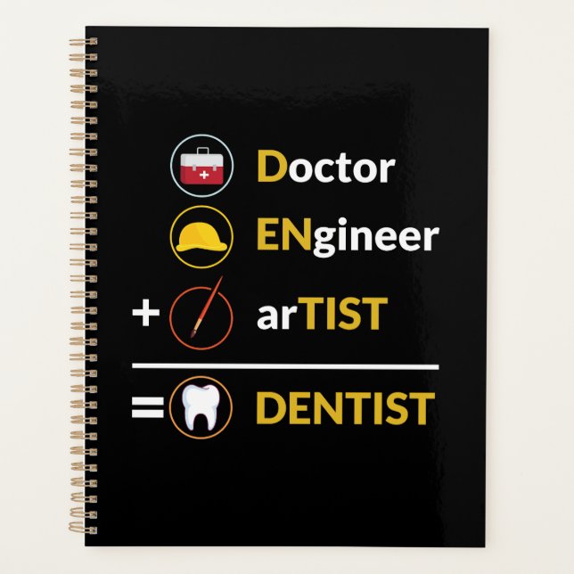 Doktor + Ingenieur + Künstler = Zahnarzt Funny Den Planer (Vorderseite)