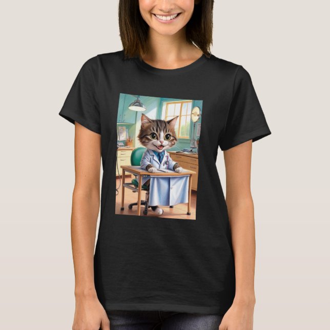 Doktor Katze T-Shirt (Vorderseite)
