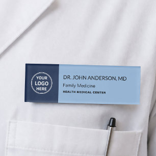 Doktor Medizin Gesundheitsklinik Blau Name Namenschild