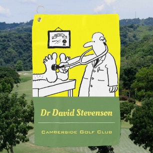Doktor mit Stethoskop - Funny Medical Cartoon Golfhandtuch