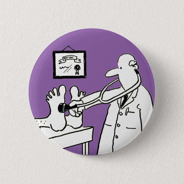 Doktor mit Stethoskop Prüffutter Button (Vorderseite)