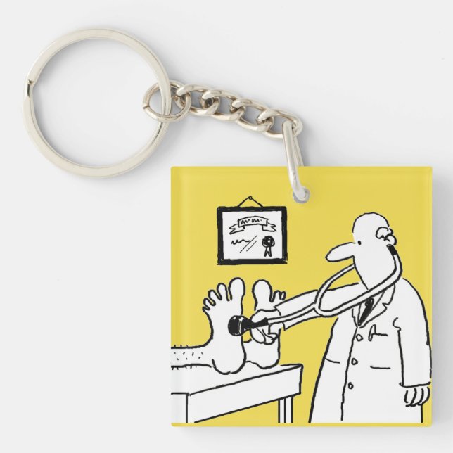 Doktor mit Stethoskop Prüffutter Schlüsselanhänger (Vorderseite)