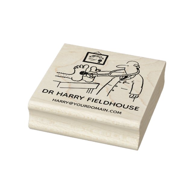 Doktor mit Stethoskop und Patient Gummistempel (Stempel)