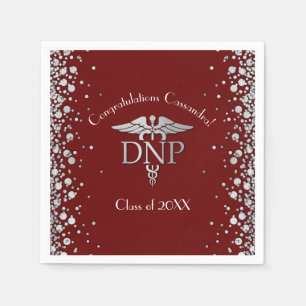 Doktor Nursing Practice Abschluss Marone Silber Serviette