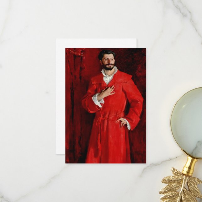 Doktor Pozzi auf Zuhause von John Singer Sargent Dankeskarte (Vorderseite/Rückseite Beispiel)