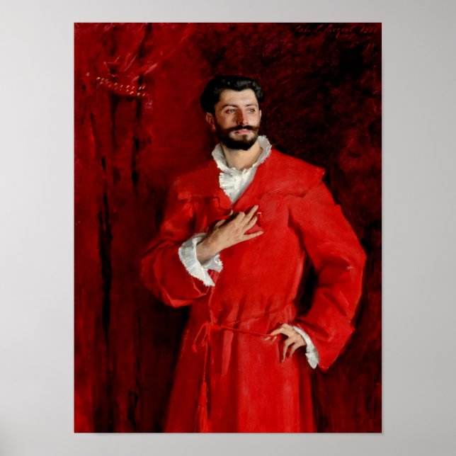 Doktor Pozzi auf Zuhause von John Singer Sargent Poster (Vorne)