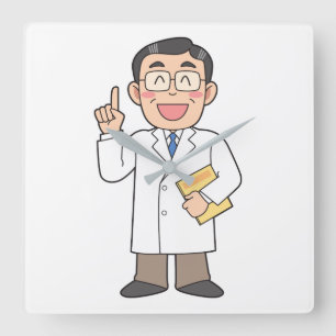 Doktor Quadratische Wanduhr