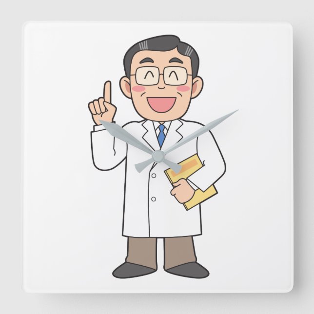 Doktor Quadratische Wanduhr (Vorderseite)