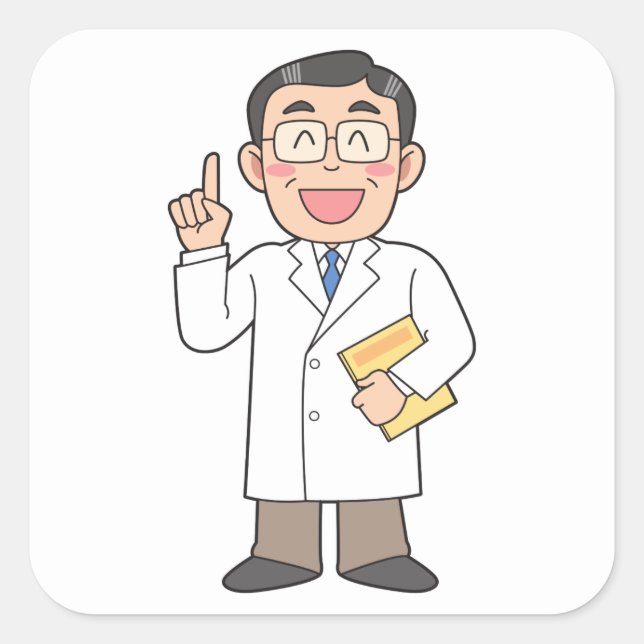 Doktor Quadratischer Aufkleber (Vorderseite)