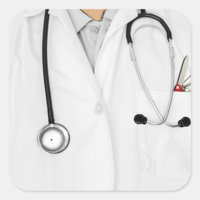 Doktor Quadratischer Aufkleber (Vorderseite)