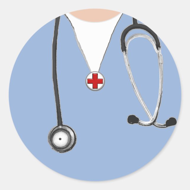 Doktor Scrubs Runder Aufkleber (Vorderseite)