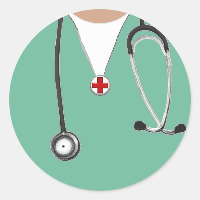 Doktor Scrubs Runder Aufkleber (Vorderseite)