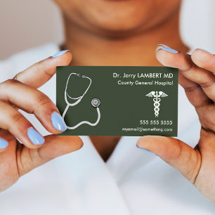Doktor Stethoscope Green Visitenkarte
