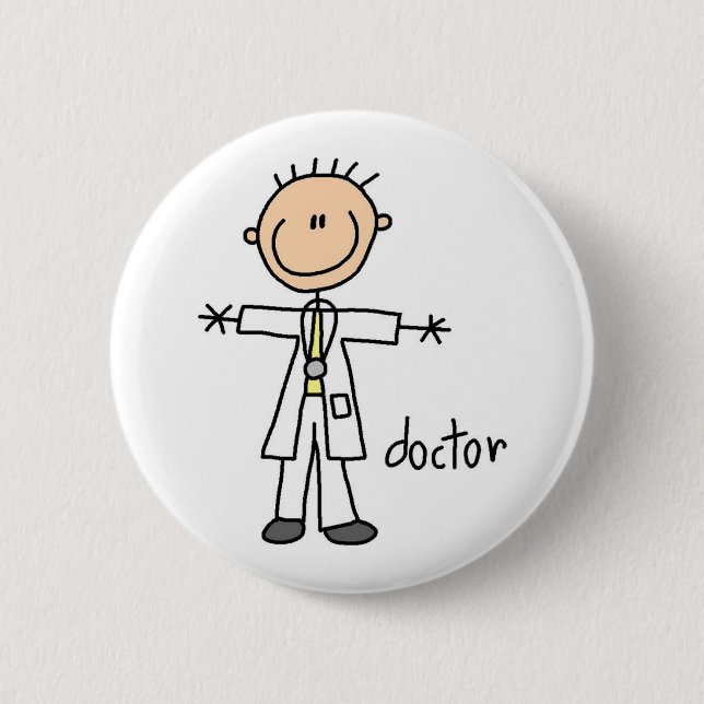 Doktor Strichmännchen Button (Vorderseite)