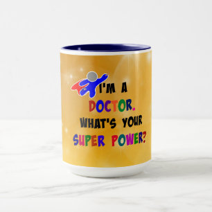 Doktor Superhero, buntes, individuelles Design Tasse
