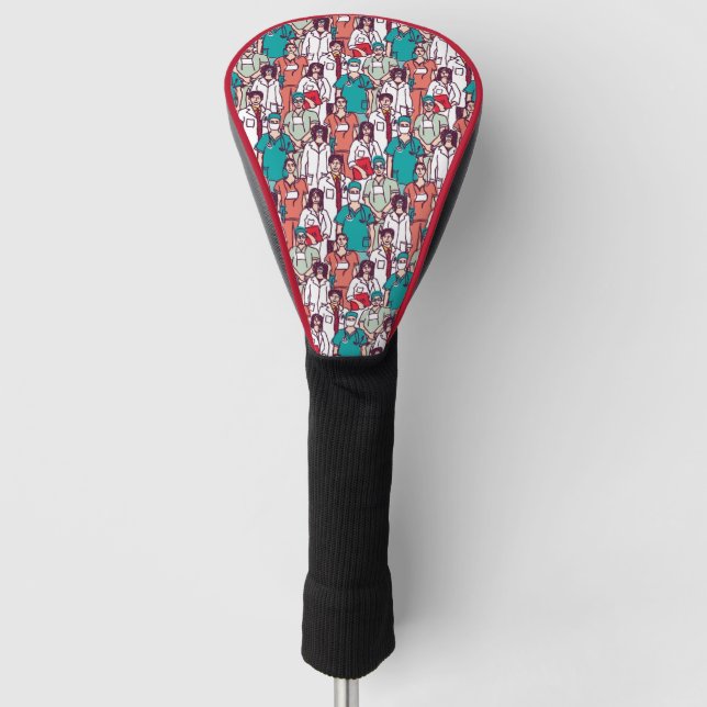 Doktor-u. Chirurg-Muster Golf Headcover (Vorderseite)