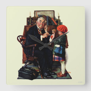 Doktor und die Puppe Quadratische Wanduhr