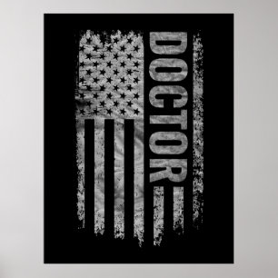 Doktor USA-Flagge Distressed-Design Poster