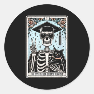 Doktorarbeit Dissertation PhD Abschluss Tarot Runder Aufkleber