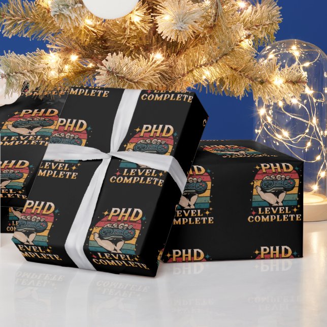 Doktoratsstudium zum Abschluss-Gaming Geschenkpapier (Feiertage)