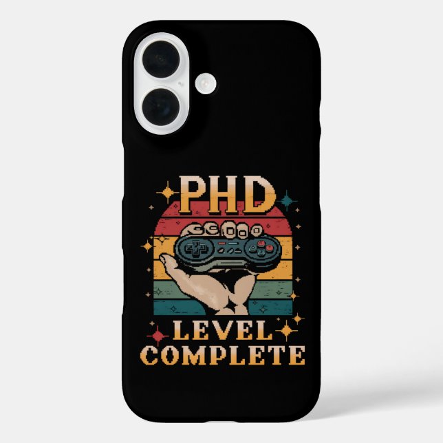 Doktoratsstudium zum Abschluss-Gaming iPhone 16 Hülle (Rückseite)