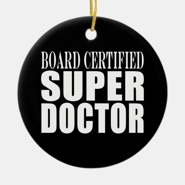 Doktoren Parties: Brett zugelassener Superdoktor Keramik Ornament (Vorne)