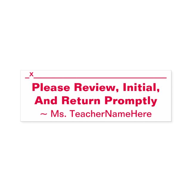 Dokumentenprüfung + Name des Erziehers Rubber-Brie Permastempel (Design)