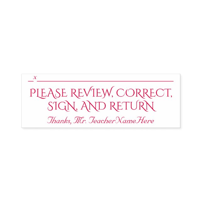Dokumentenprüfung + Teachername Rubber-Briefmarke Permastempel (Design)