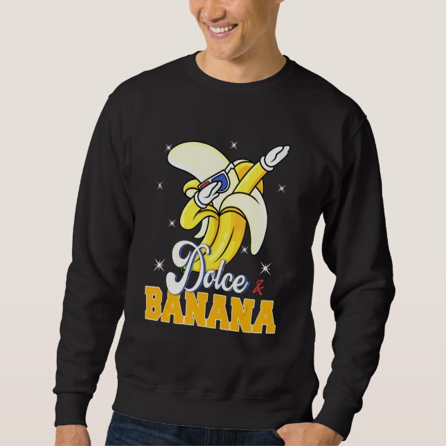 Dolce Banana Dabbing Bananen Vegan Veggie Sweatshirt (Vorderseite)